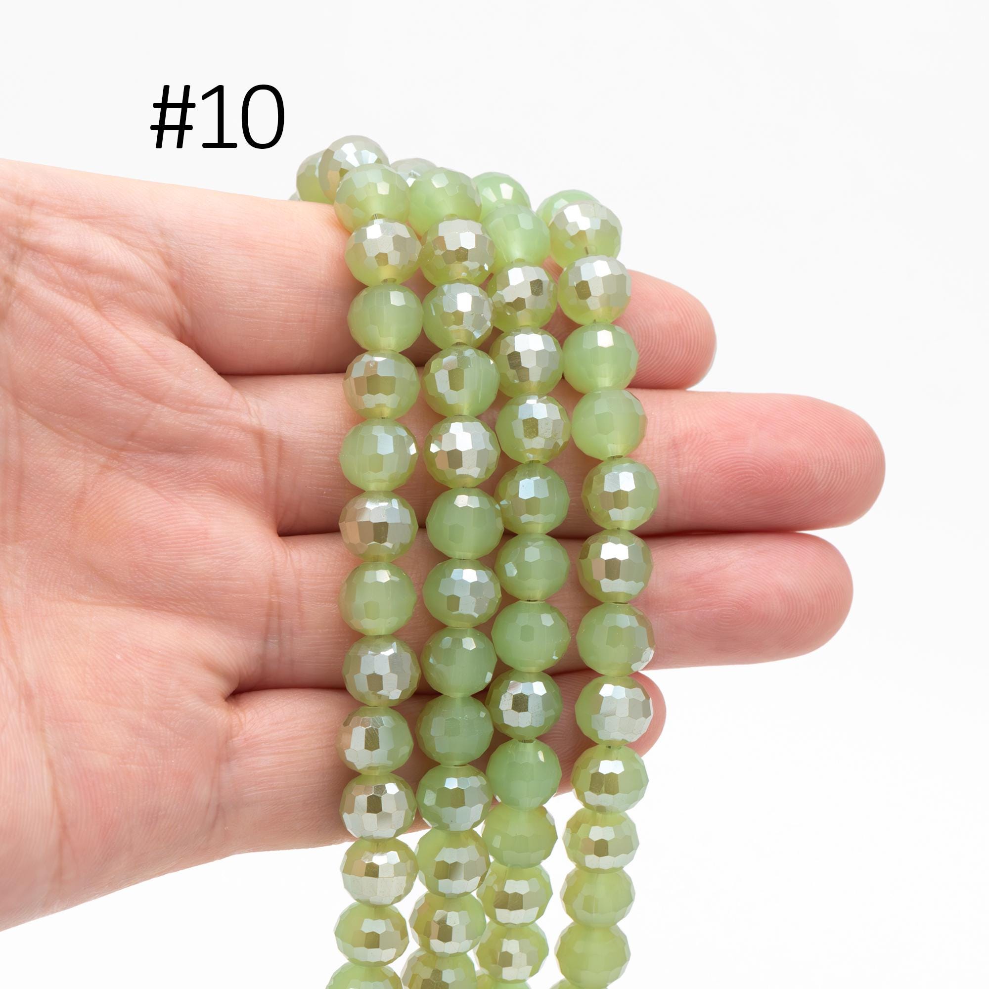 70pcs Round Faceted Crystal Glass Beads 8mm (96QZ-08)